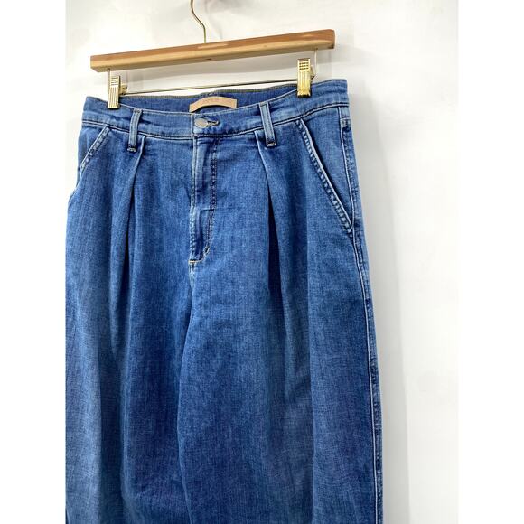 Joes 31 High rise pleated wide leg trouser jean 32" inseam - Picture 4 of 10